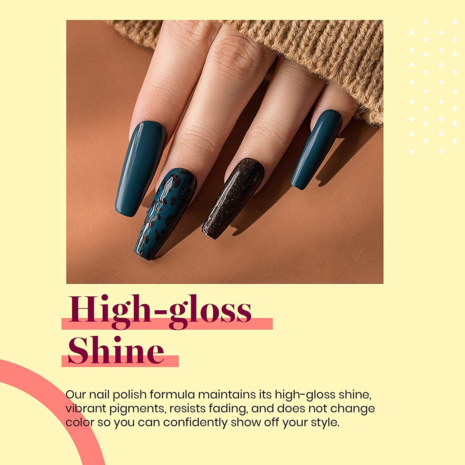 Vishine 12-Piece Soak Off UV LED Gel Nail Polish Set - Green Teal Colors with Base & Top Coat (8ml) | DIY Nail Art Manicure Kit for Home & Salon Use