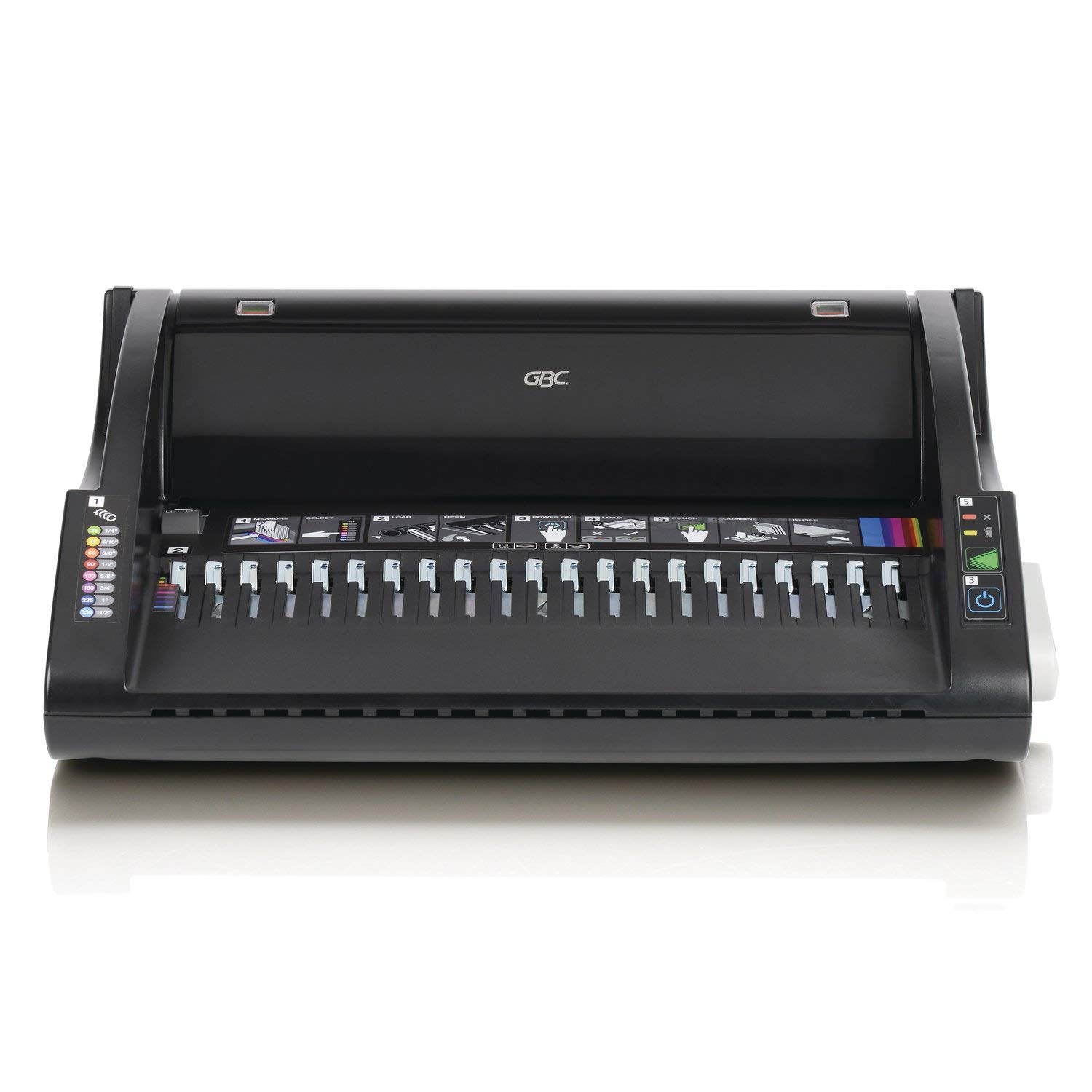GBC CombBind C110E Electric Binding Machine - Binds 330 Sheets, Punches 15 Pages - Perfect for Office Documents, Reports & Presentations - Gray (7704250A)