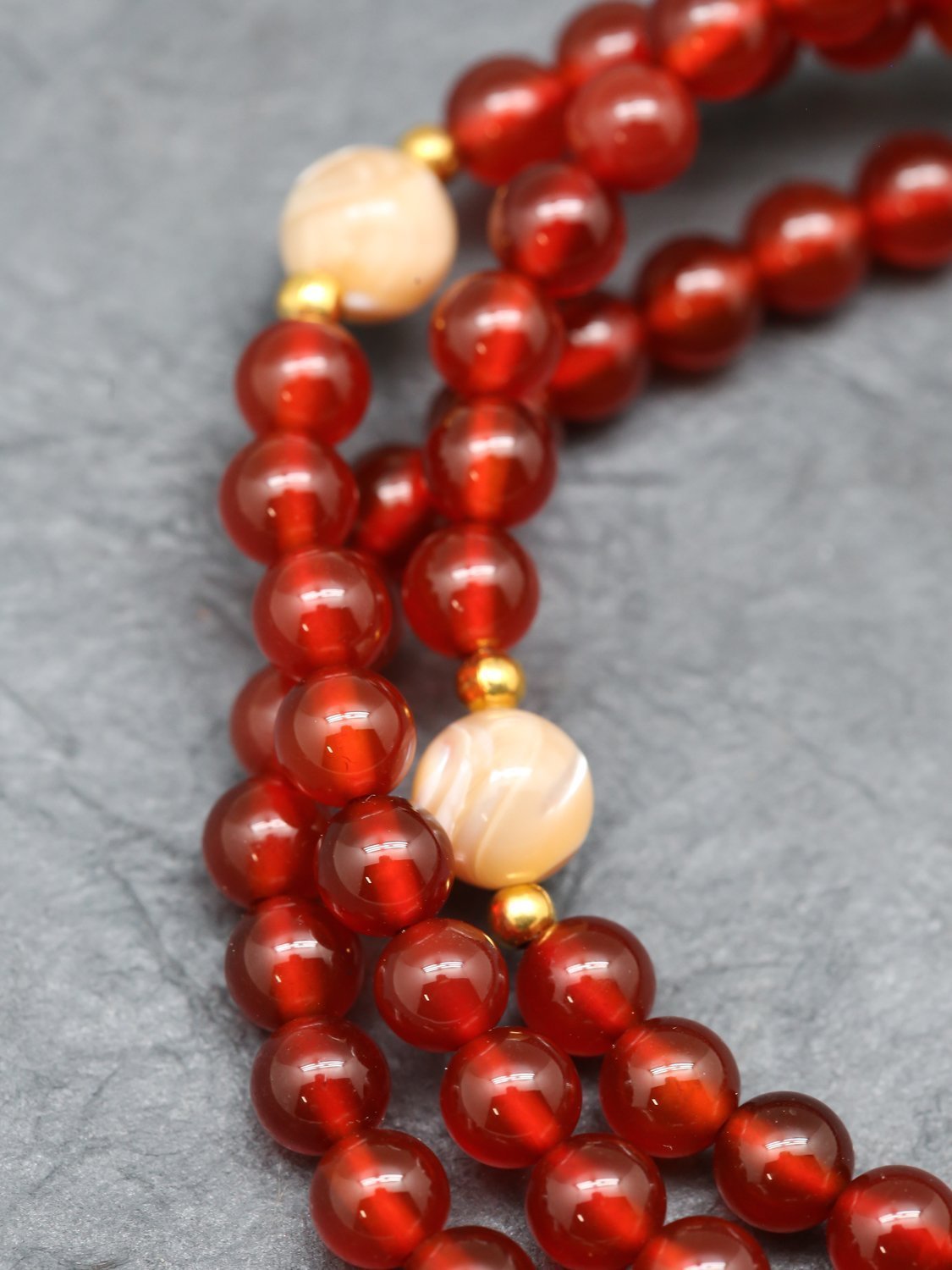 Natural Carnelian Bead Mala Bracelet for Positive Energy & Stress Relief - Meditation, Yoga & Spiritual Healing Jewelry