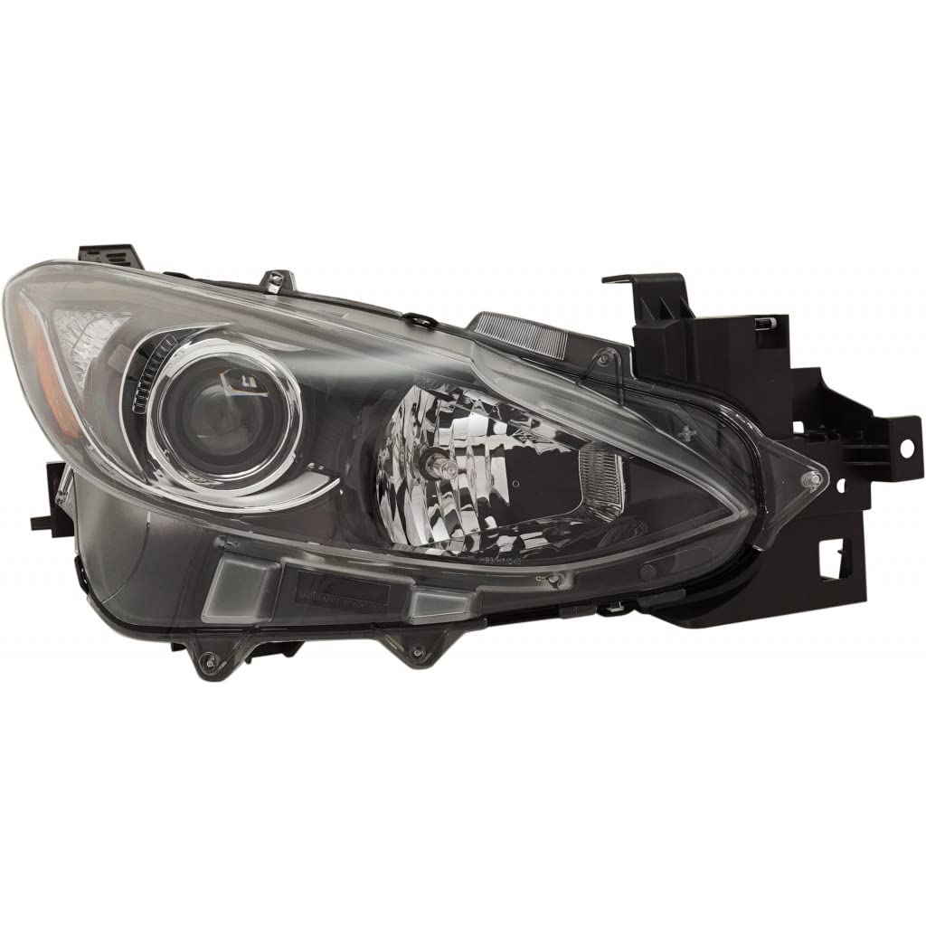 2014-2016 Mazda 3 Passenger Side Headlight Assembly with Bulbs - DOT Certified Replacement Part (MA2503144/BPW9-51-0K0A) - Perfect for Night Driving & Road Safety