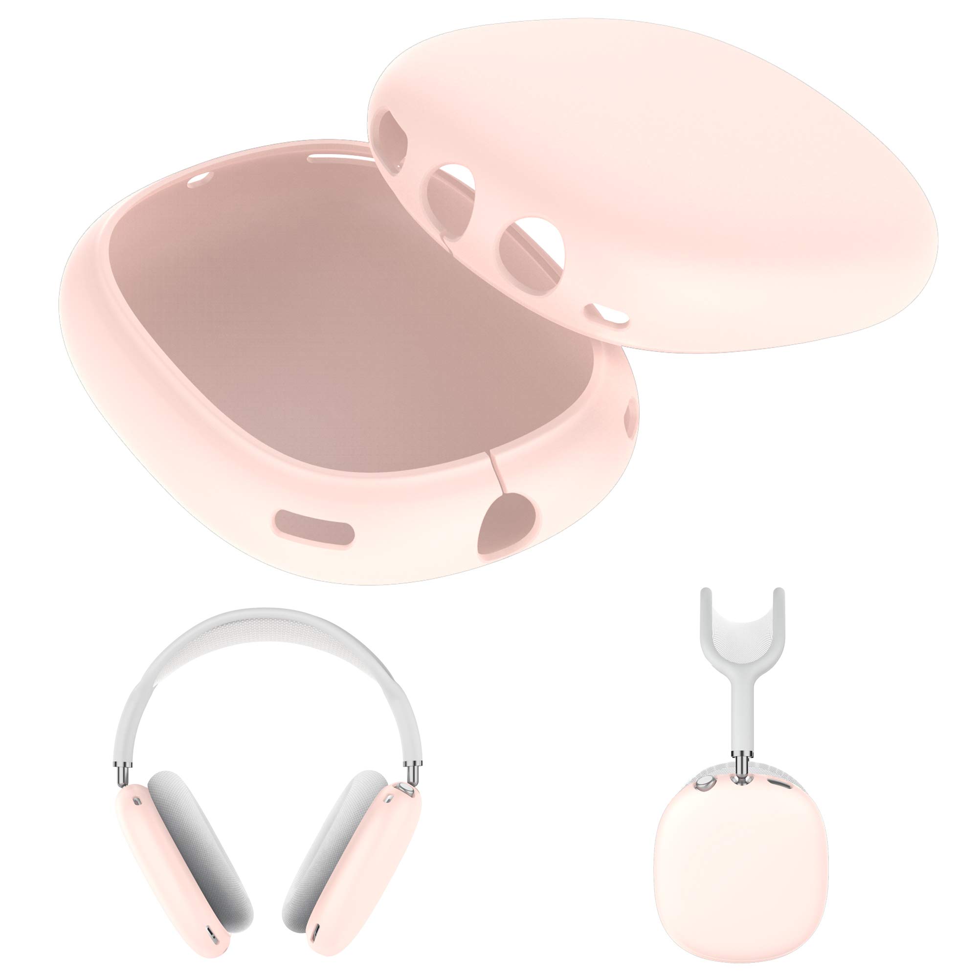 FitTurn Silicone Protective Case for AirPods Max Headphones - Scratch Resistant Cover with 6 Color Options (Pink) | Perfect for Travel, Workout & Daily Use