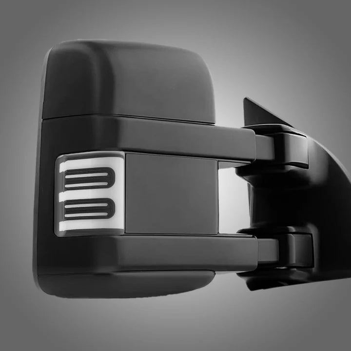 Ford 08-16 Super Duty F250/F350 Side Mirror Lenses (2-Piece Set) - Ultra Bright White/Amber Running Lights & Amber Turn Signals - Smoked/Clear Lens - Upgrade for Night Driving & Enhanced Visibility