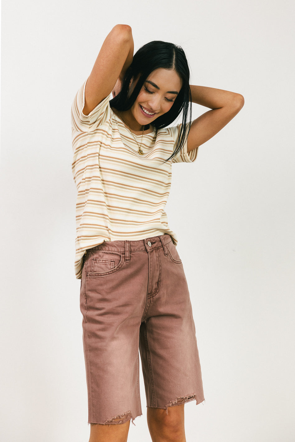 Astrid Striped Women's T-Shirt - Soft Cotton Casual Tee for Everyday Wear | Perfect for Summer Outfits, Layering & Weekend Outings