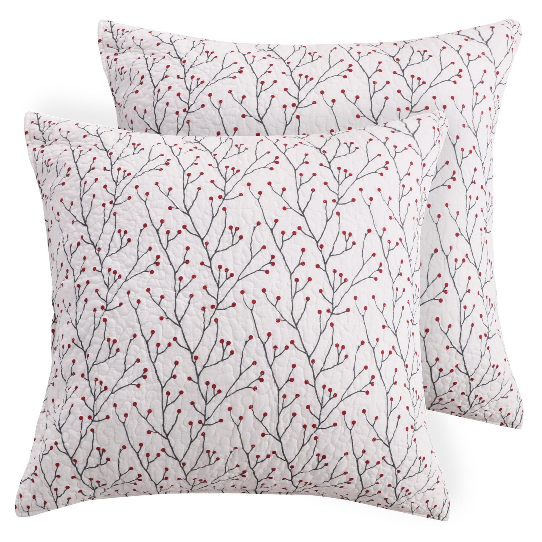 Holly Euro Sham Set - Premium Decorative Pillow Covers for Bedroom & Living Room - Elegant Home Decor for Sofa, Couch, and Guest Room Styling