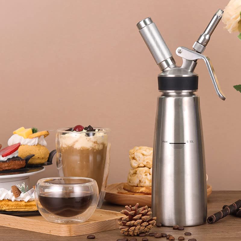 Stainless Steel Whipped Cream Dispenser Charger Holder - Replacement Tips for Cream Whippers | Perfect for Baking, Desserts & Coffee Toppings