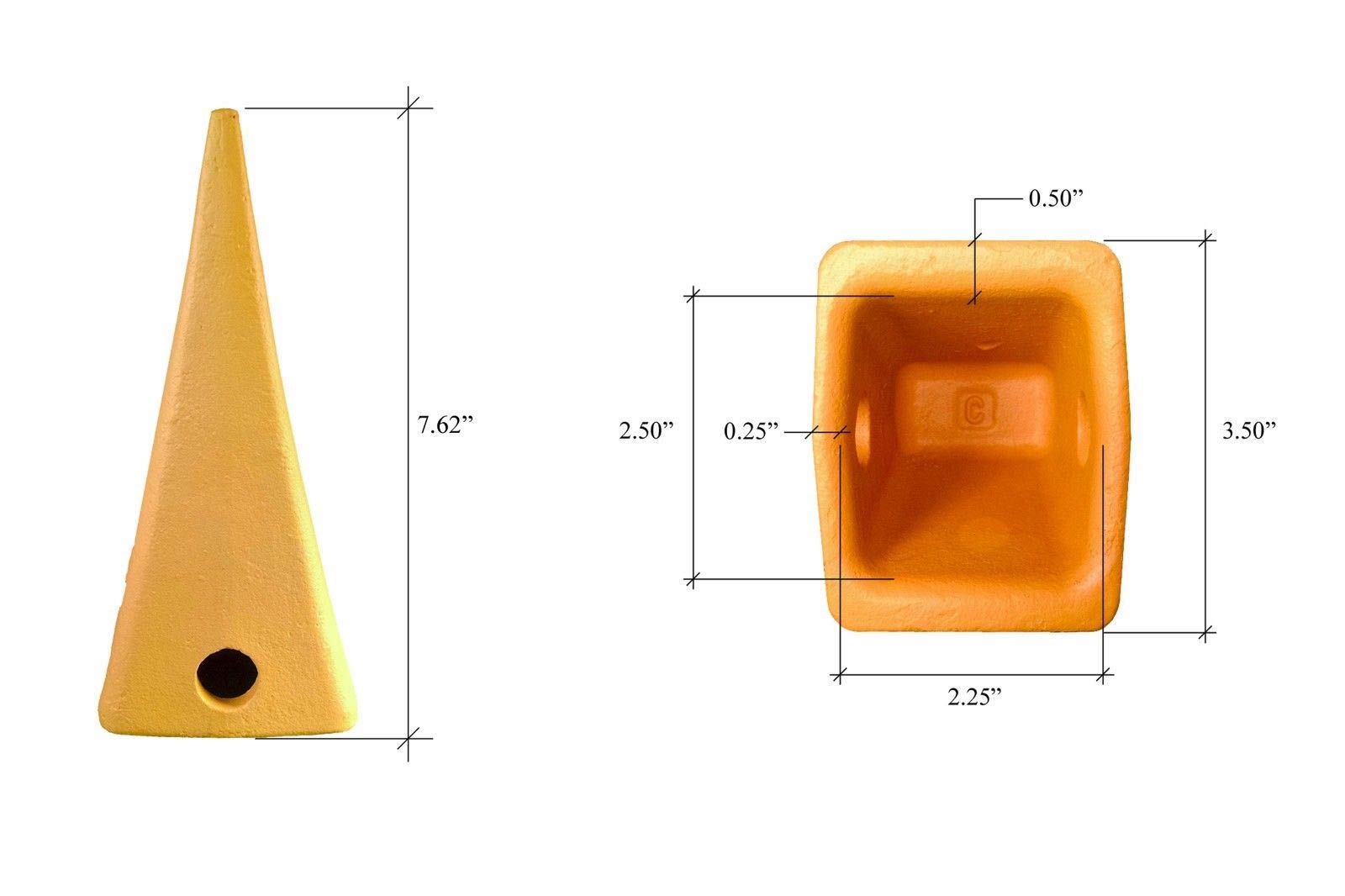 6-Pack CAT Style Backhoe/Loader Bucket Dirt Teeth with Pins & Retainers - Compatible with 1U3252 - Heavy Duty Excavator Replacement Parts for Construction & Landscaping