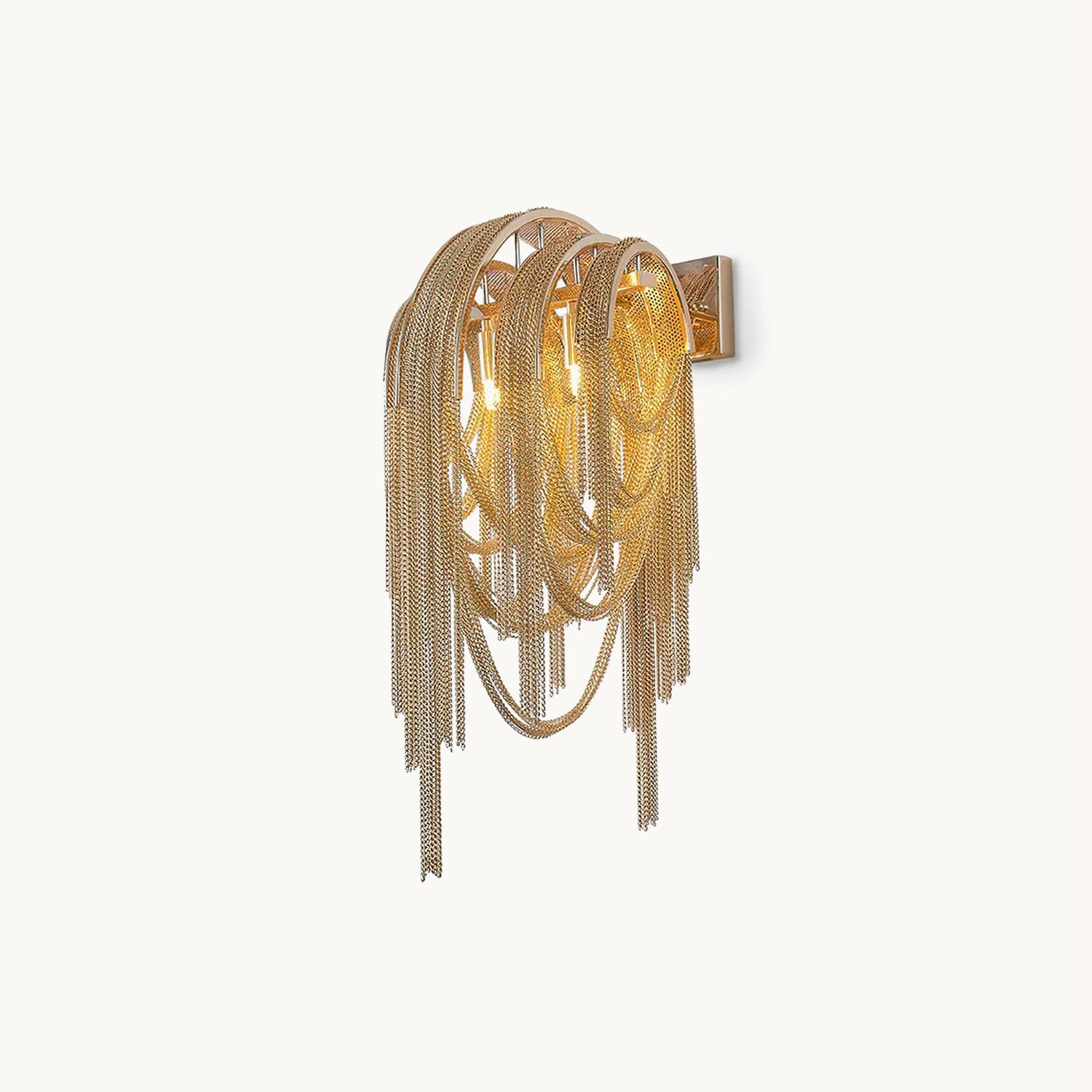 Italian Modern Tassel Wall Lamp - Elegant Brass Finish, Plug-in Sconce for Bedroom, Living Room, Hallway Lighting Decor