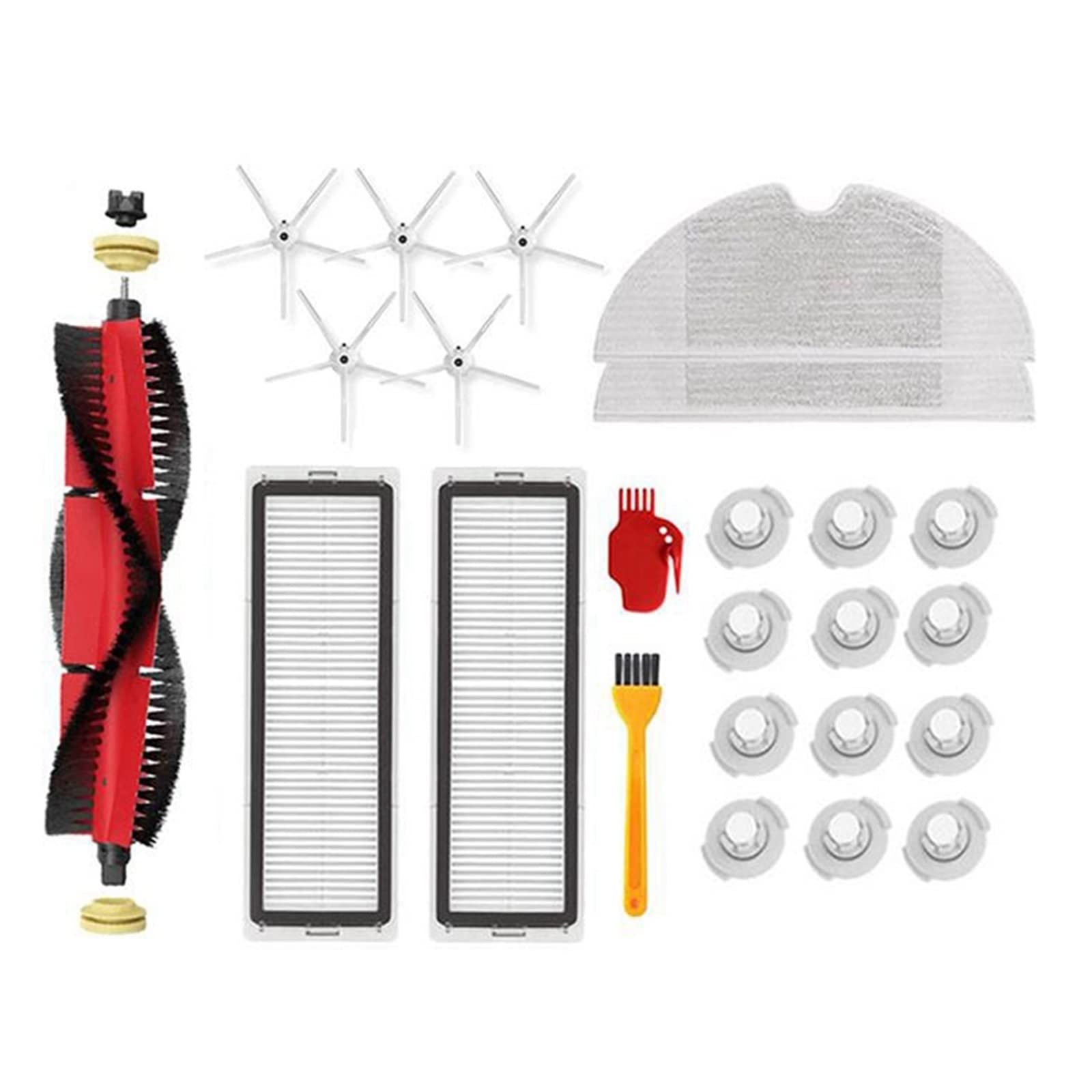 RENXR Vacuum Cleaner Accessories Kit - HEPA Filter, Side Brush, Mop Cloth Compatible with Xiaomi Roborock S50/S55/S60/S6 Pure/S5 Max - Complete Cleaning Solution for Hardwood Floors & Carpets