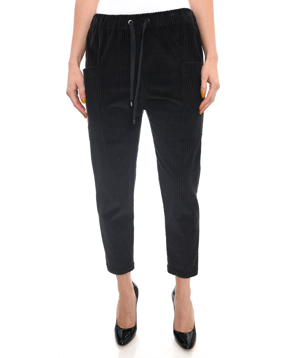 Brunello Cucinelli Men's Brown Corduroy Elastic Waist Pants - Comfortable Casual Trousers for Work & Weekend Wear