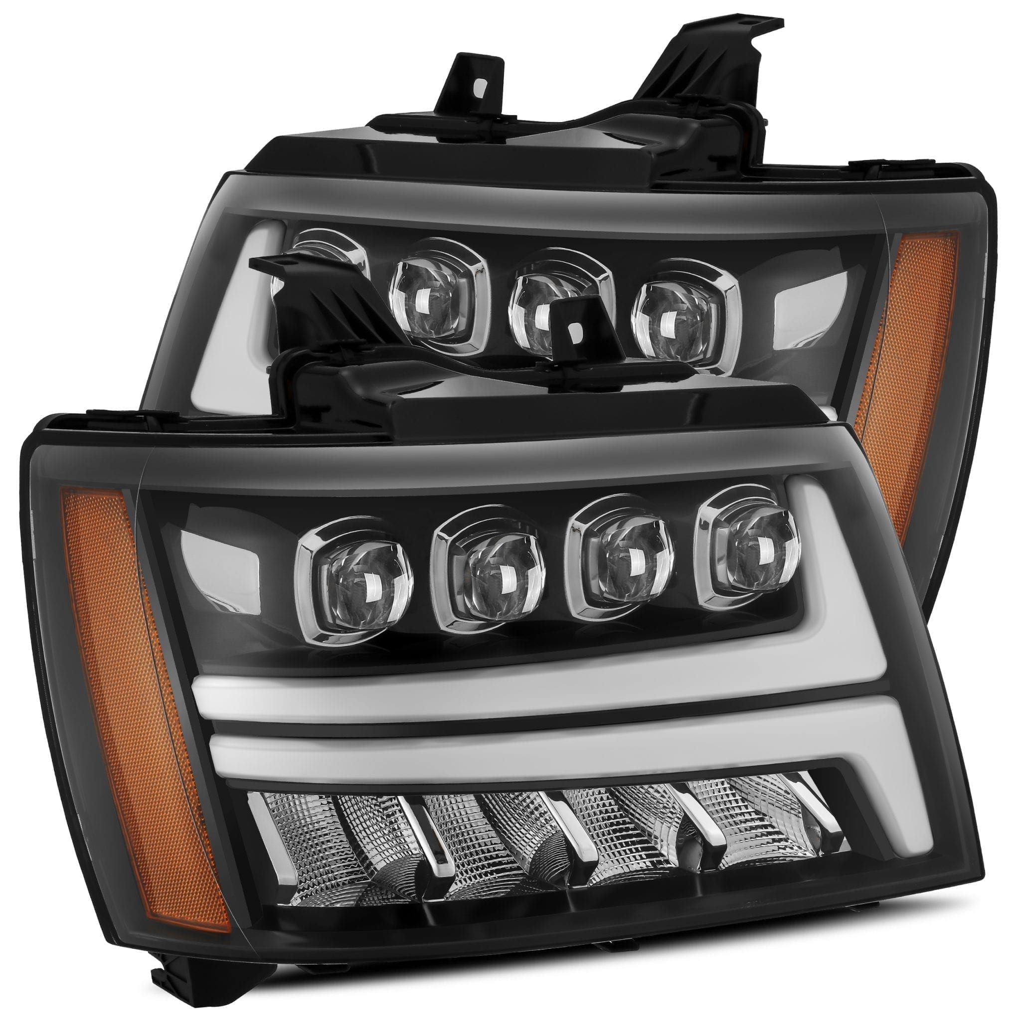 2007-2014 Chevrolet Tahoe Suburban & 2007-2013 Avalanche NOVA Series LED Projector Headlights - Jet Black - Alpha Rex 880287 - Upgrade for Night Driving & Off-Road Adventures