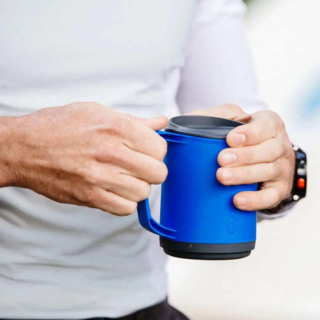 Lifeventure Ellipse Insulated Plastic Camping Mugs 350ml - BPA-Free Travel Coffee Cup for Hiking, Backpacking & Outdoor Adventures - Keeps Drinks Hot/Cold for Hours