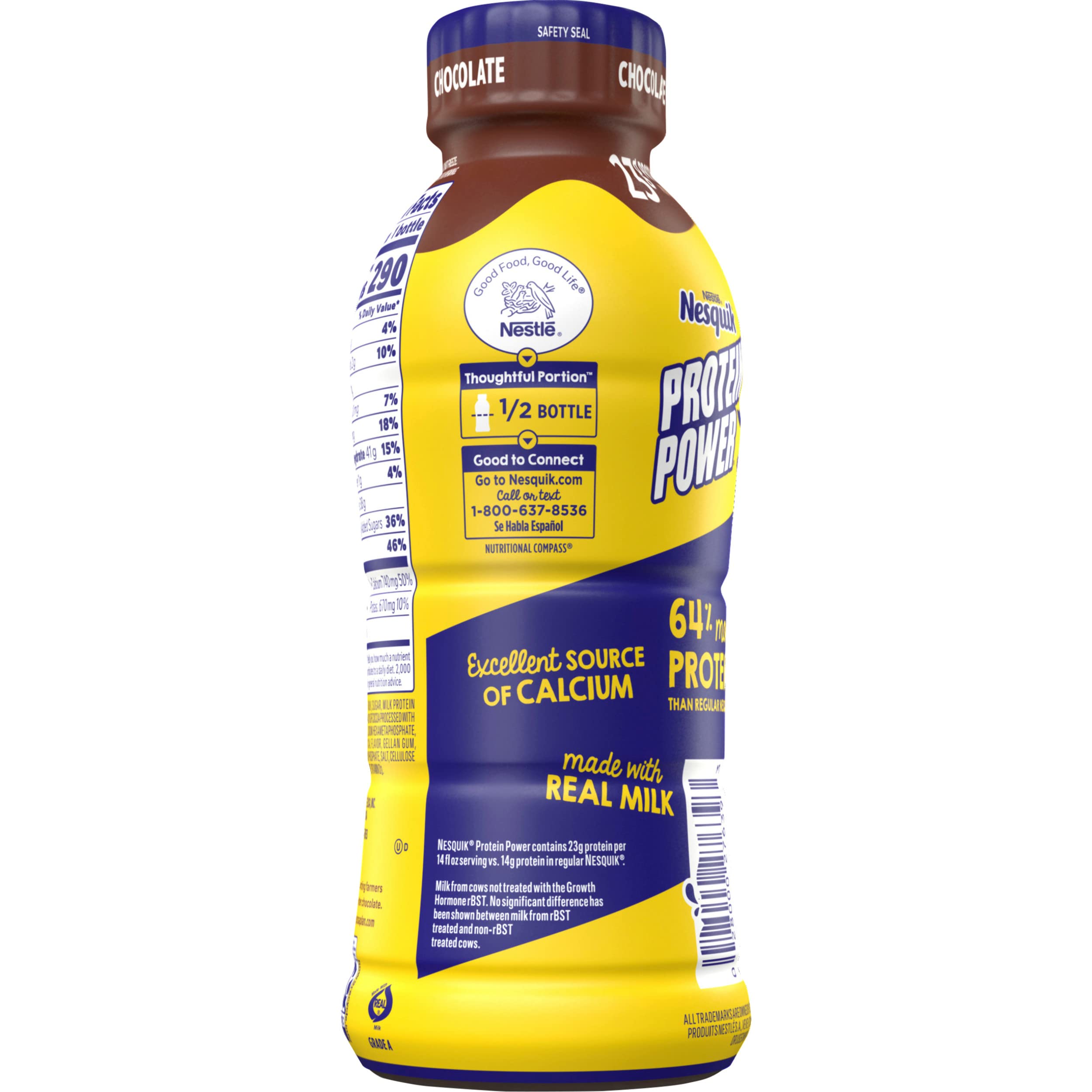 Nesquik Protein Power Chocolate Protein Milk Drink - Ready to Drink Protein Shake for Muscle Recovery & Energy Boost | Post-Workout, Breakfast & On-the-Go Nutrition