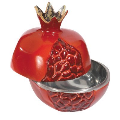 Yair Emanuel Pomegranate Honey Dish - Small Red for Rosh Hashanah & Home Decor