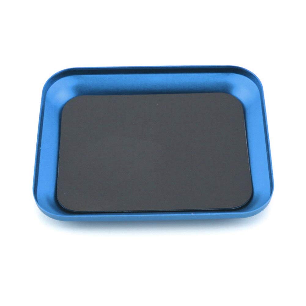 Magnetic Screw Tray Holder for RC Drones & Model Cars - Blue Repair Tool Organizer with Phone Stand | Workshop, Hobby & DIY Repair Accessories Storage Solution