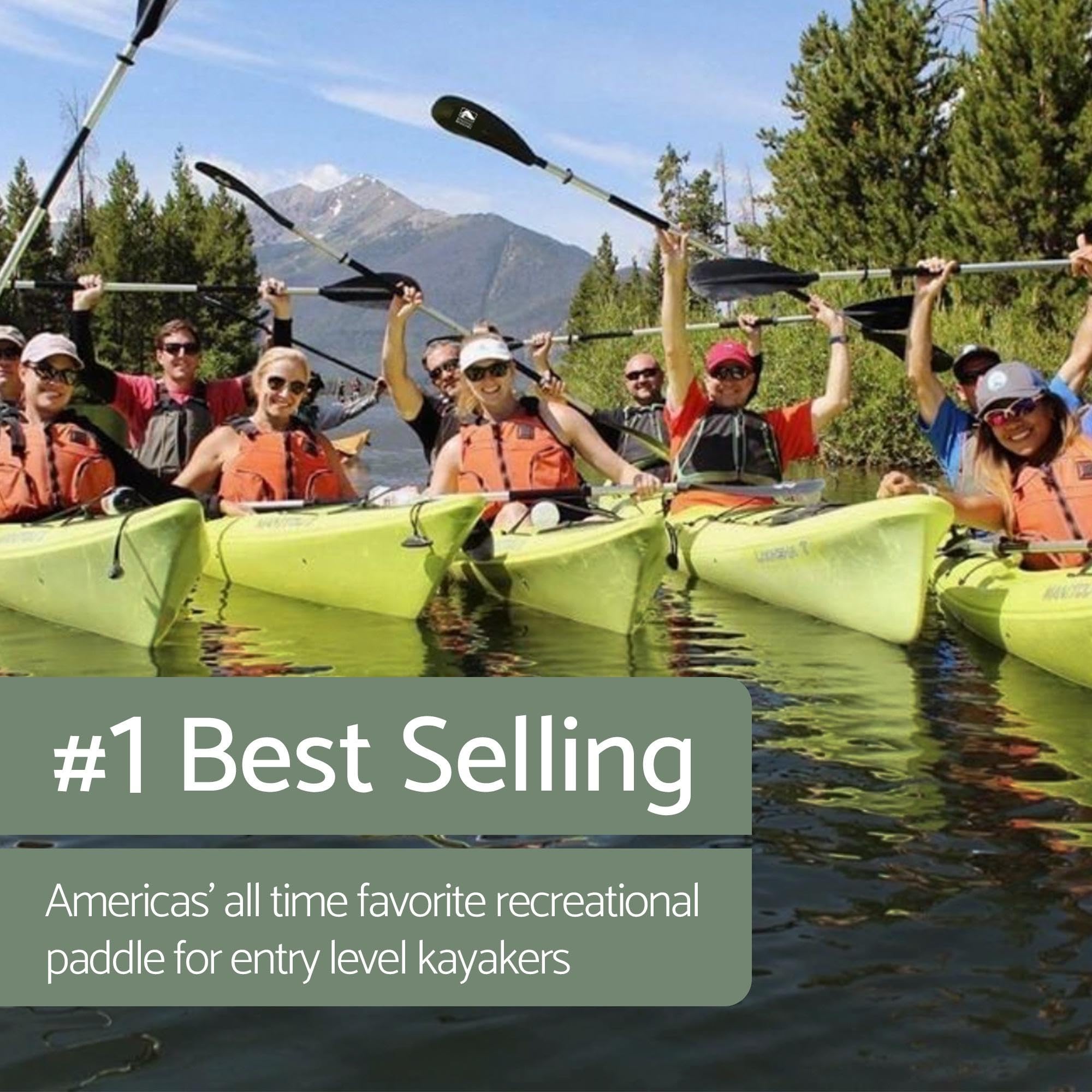 BENDING BRANCHES Whisper 2-Piece Recreational Kayak Paddle - Lightweight & Durable for Lakes, Rivers & Calm Waters - Perfect for Beginners & Casual Kayaking