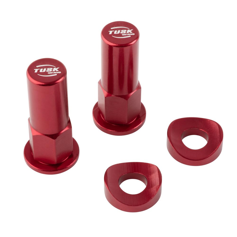 Tusk Rim Lock Nut and Spacer Kit - Red | Heavy-Duty Motorcycle Wheel Accessories for Off-Road & MX Racing | Perfect for Dirt Bikes, ATVs, and UTVs