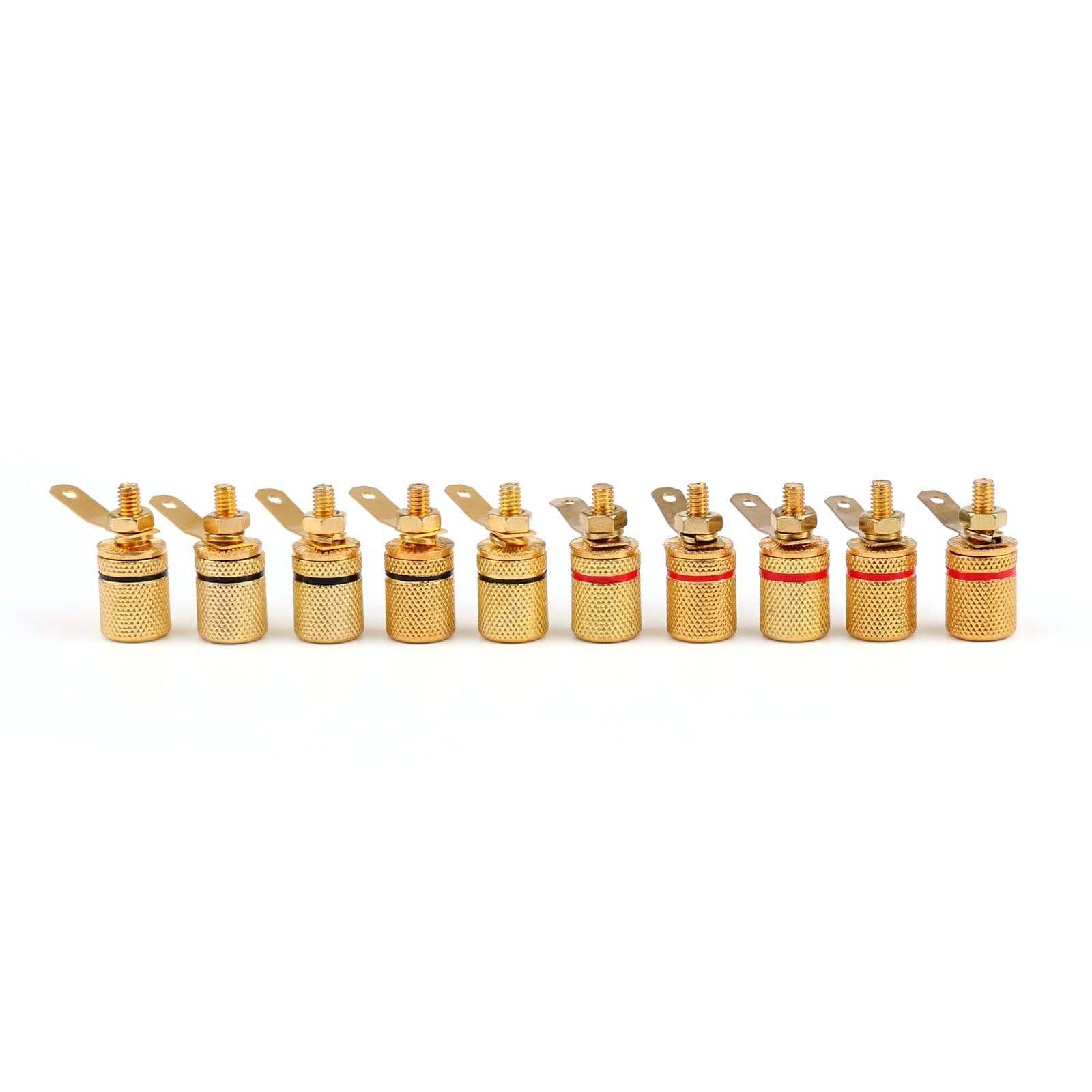 10 Pcs Gold Plated Binding Post Speaker Connector Terminals - High Quality Audio Amplifier Banana Plugs for Home Theater, Studio & DIY Speaker Wiring