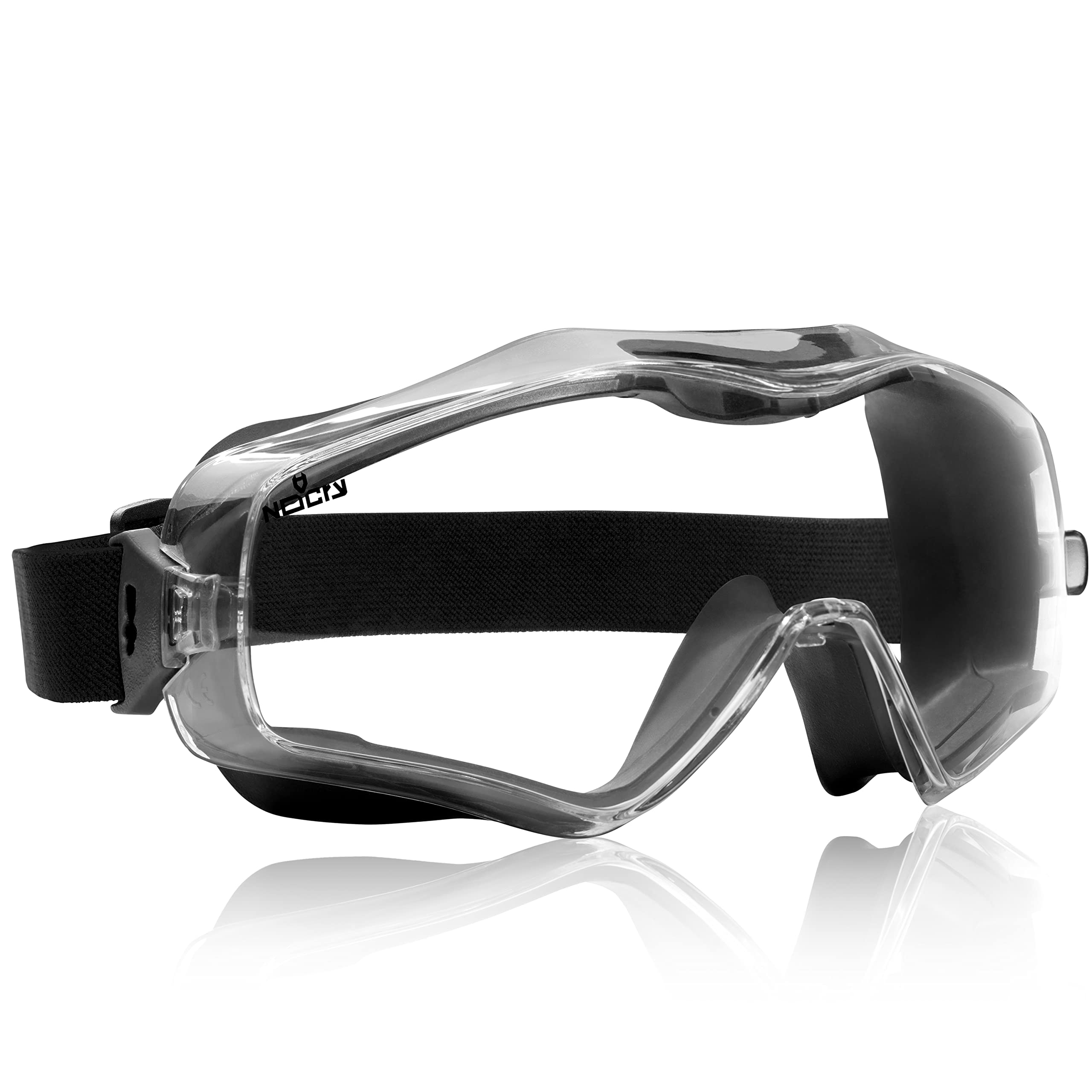 NoCry Flip Up Face Shield 6X3 Safety Goggles for Over Glasses - Anti Fog & Scratch Resistant Protective Coating - Clear Vented Panoramic Lenses with Extreme Impact Resistance - ANSI Z87.1 Certified - Ideal for Construction, Woodworking, and DIY Projects
