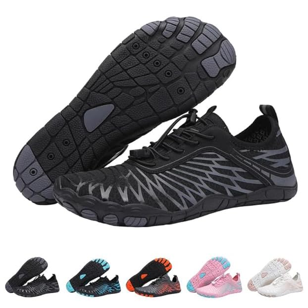 **Barefoot Shoes for Women & Men - Healthy, Non-Slip, Lightweight & Flexible - Unisex Black (Size 9/9.5) | Perfect for Running, Hiking & Everyday Comfort**