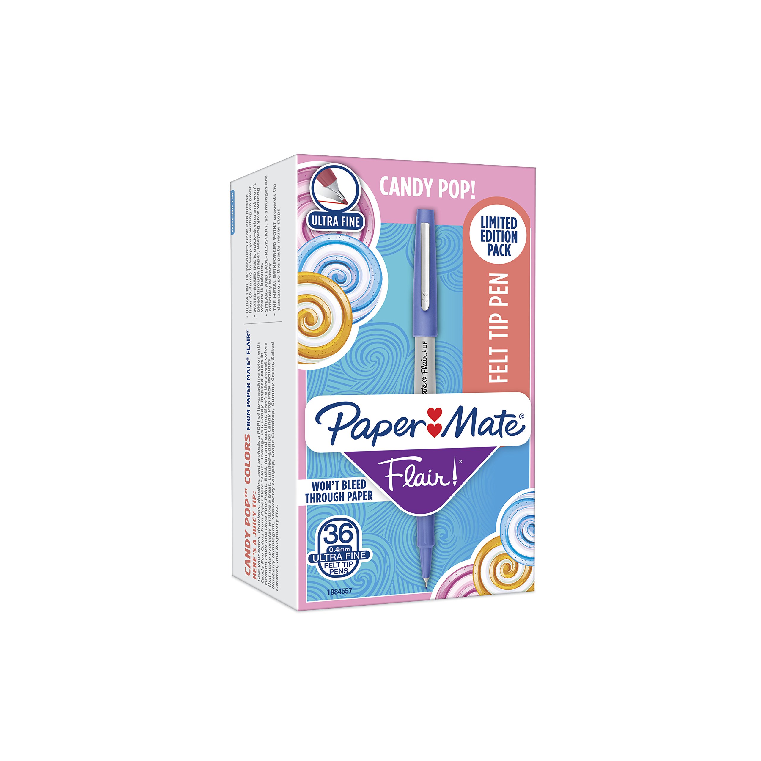 Paper Mate Flair Felt Tip Pens - 36 Pack Ultra Fine Point Markers, Limited Edition Candy Pop Colors | Perfect for Bullet Journaling, Note Taking & Art Projects (Packaging May Vary)