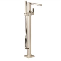 Moen S905BN 90 Degree Freestanding Tub Filler in Brushed Nickel - Perfect for Modern Bathroom & Spa-Like Bathtub Installations