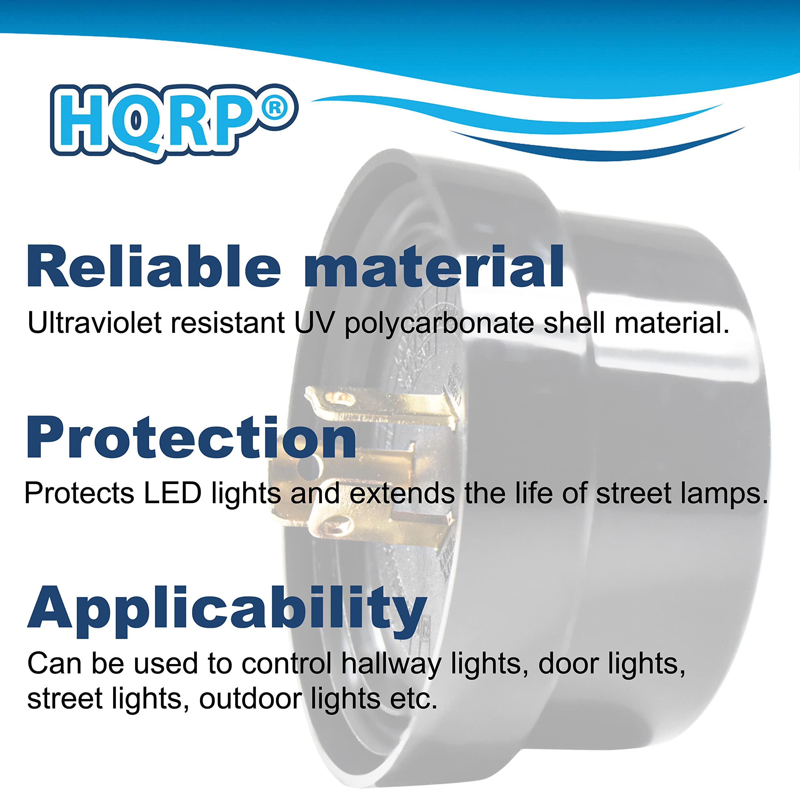 HQRP 4-Pack Photocell Sensor Shorting Cap - Outdoor Light Photoelectric Switch Short Circuit Cap with Twist Lock Plug for LED Garage Lights, Pole Lights & Landscape Lighting - Perfect for Security Lighting, Parking Lots & Garden Illumination