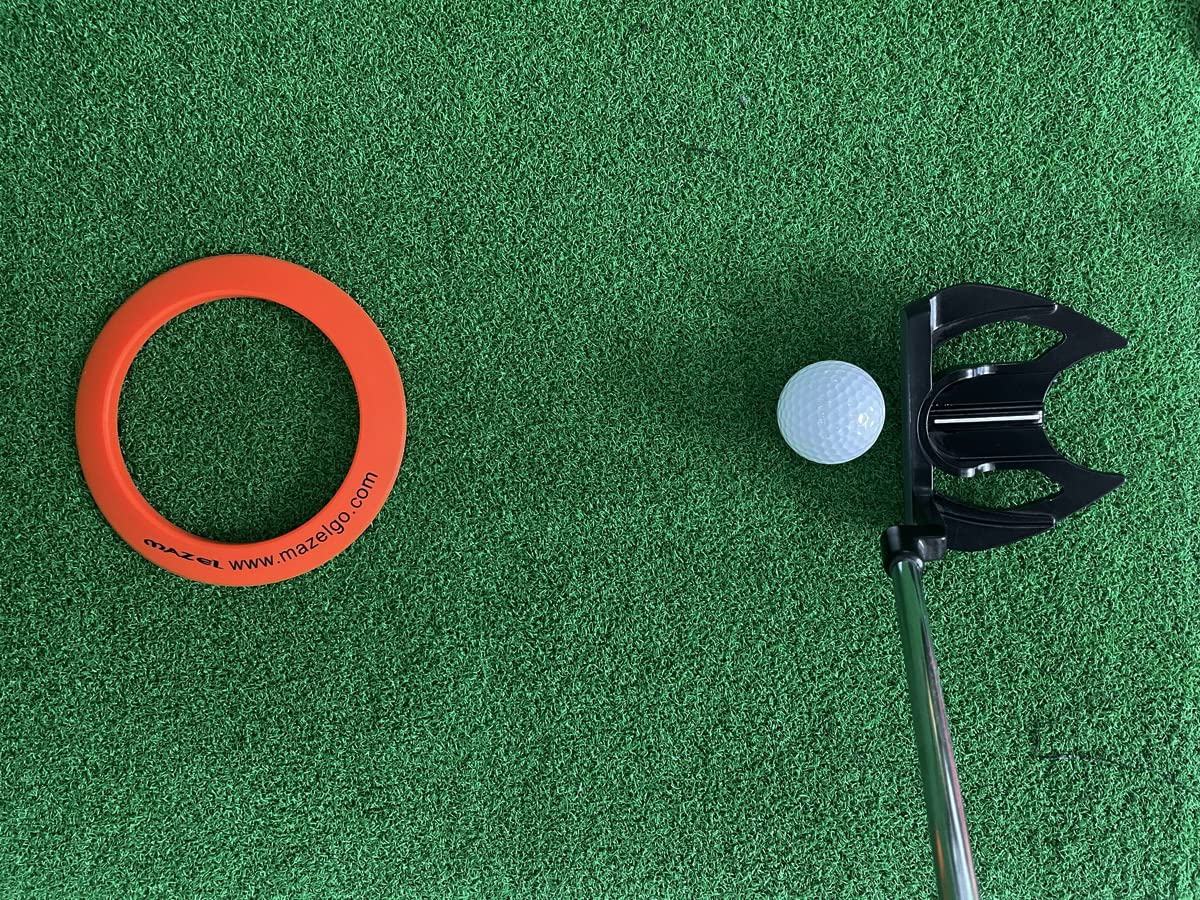 MAZEL Golf Putting Cup & Ring - Indoor/Outdoor Golf Training Aid for All-Direction Putting Practice | Improve Accuracy & Short Game | Perfect for Backyard, Office, or Course Practice