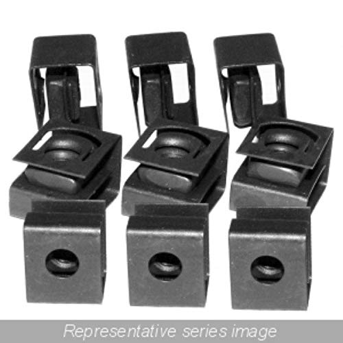 100-Pack 10-32 Black Clip Nuts for Round Hole Panel Rails - Heavy Duty Hardware for Rack Mounting & Electrical Enclosures - Perfect for Server Cabinets, Network Equipment & Industrial Applications