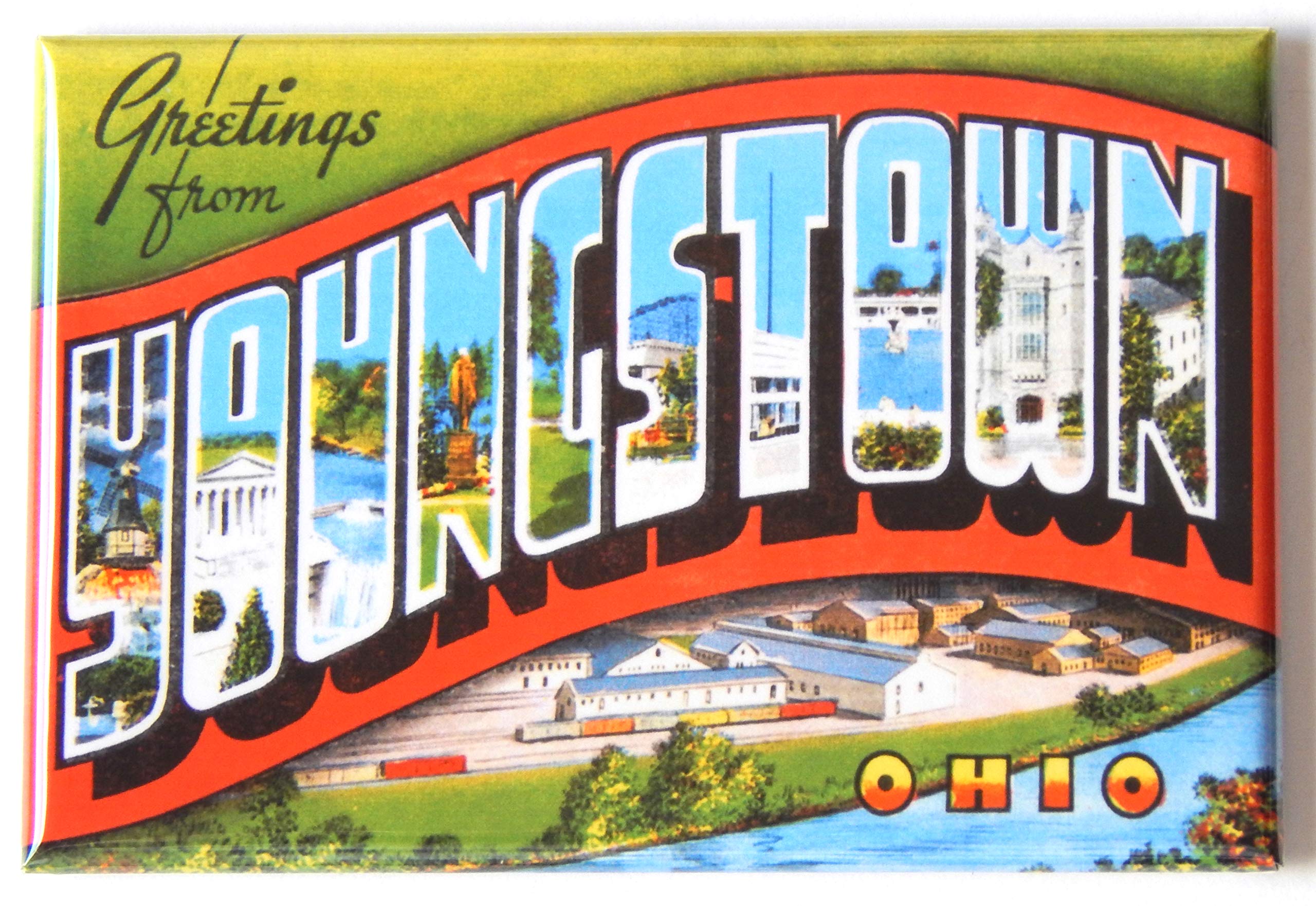 Greetings from Youngstown Ohio Souvenir Fridge Magnet - 2 x 3 Inches, Collectible Style A - Perfect for Refrigerators, Lockers & Travel Memories