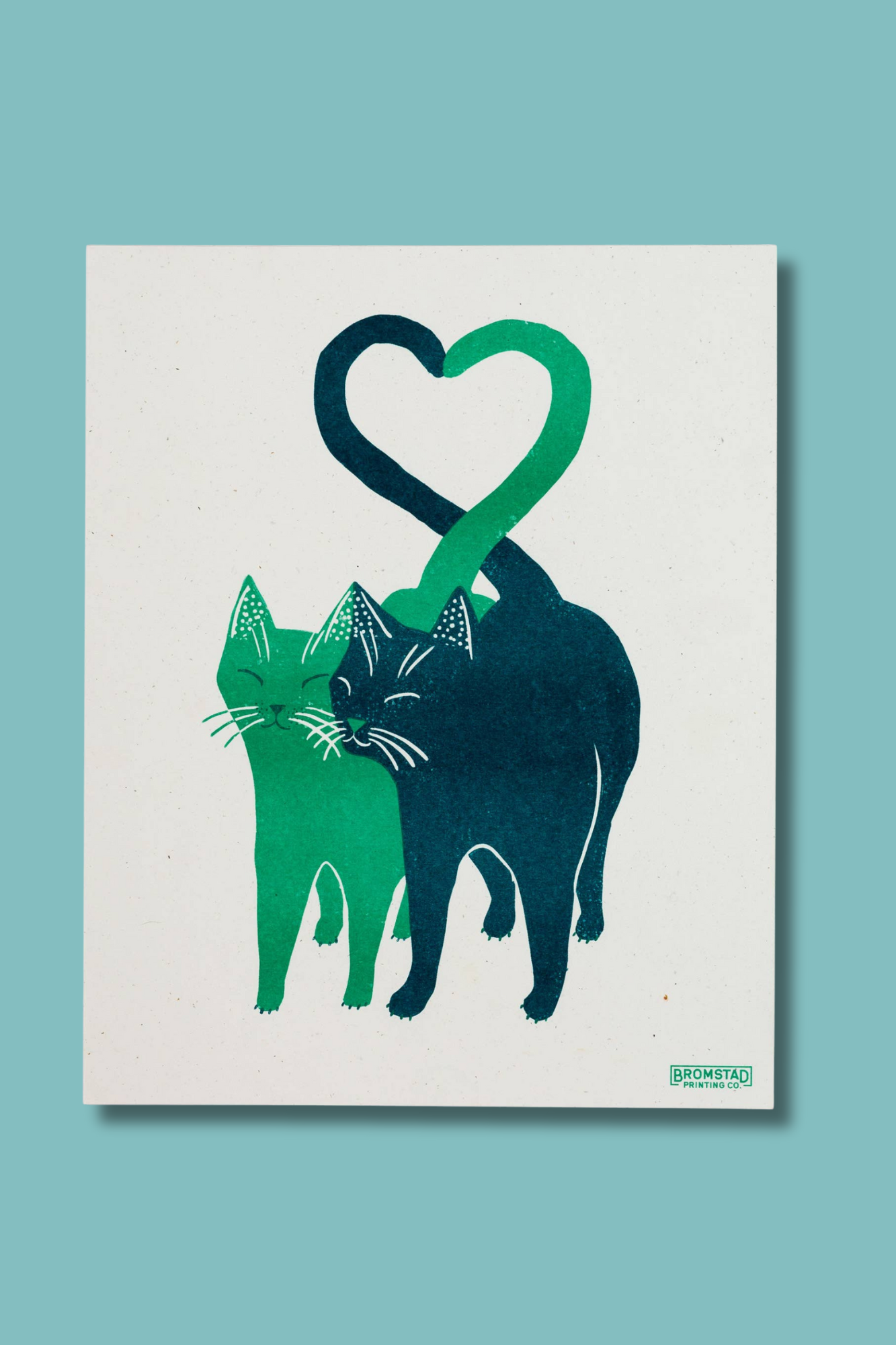 Love Cats Risograph Print - Unique Cat Art Poster for Home Decor, Gifts for Cat Lovers, Wall Art for Living Room & Bedroom