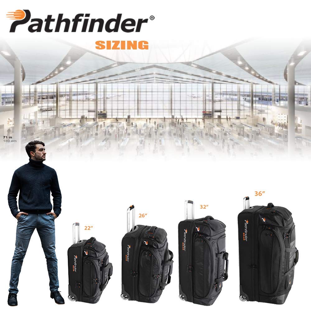 32 Inch Rolling Drop Bottom Duffel Bag - Large Travel Duffel with Wheels & Expandable Bottom for Gym, Sports, Camping (Black)
