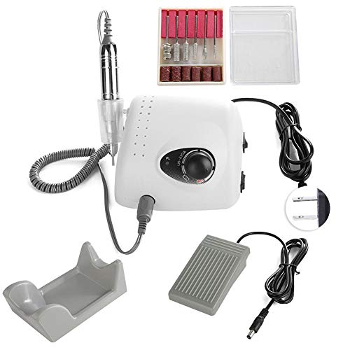 Professional Electric Nail Sander & Polisher Machine - 30000 RPM High Speed with 6 Sanding Tips for Manicure, Pedicure, Nail Care, Buffing & Grinding | Perfect for Salon, Home & Professional Use (US)