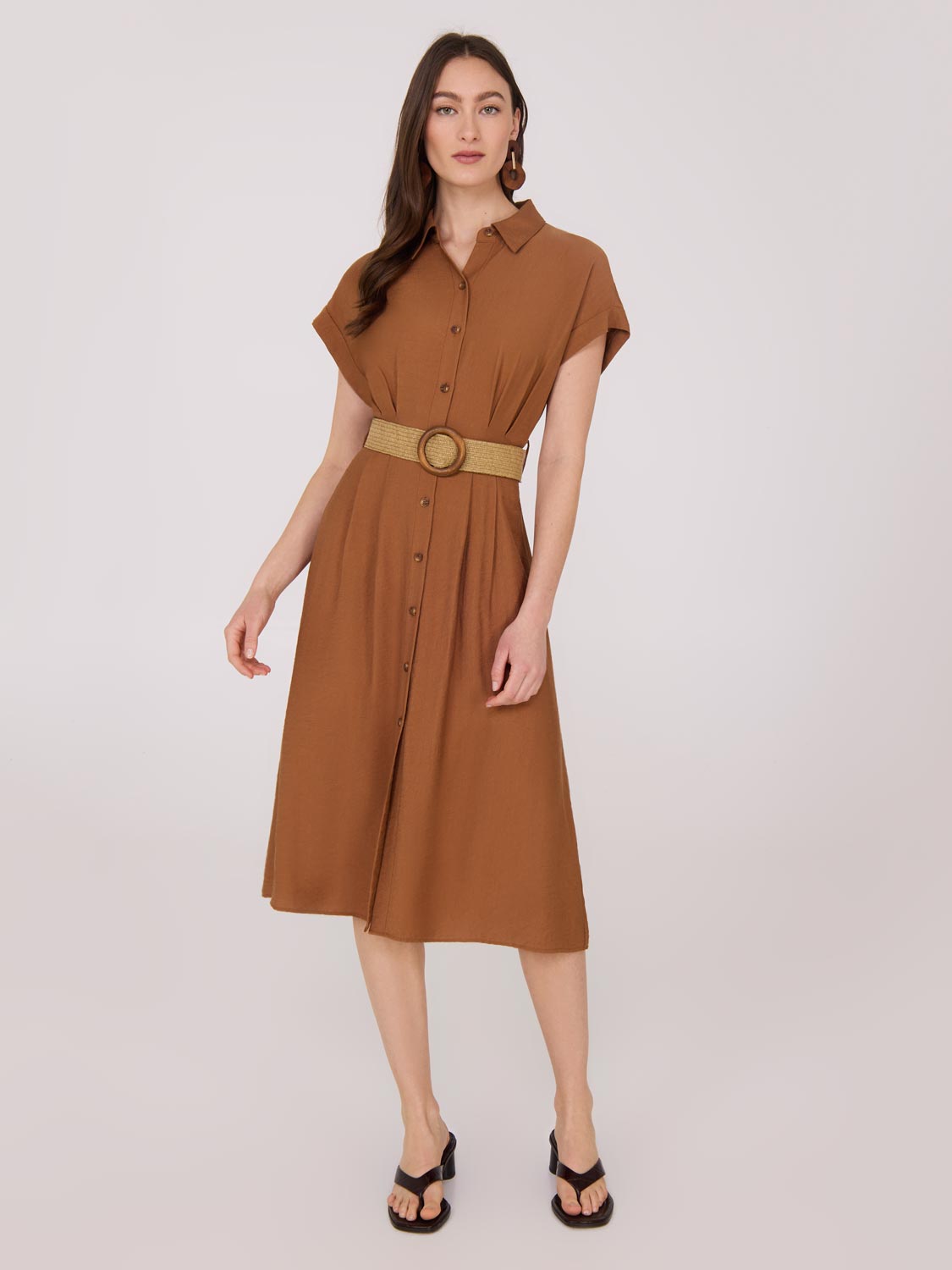Stylish Dolman Sleeve Button Up Shirt Dress for Women - Casual & Office Wear - Perfect for Work, Date Night & Spring Outfits
