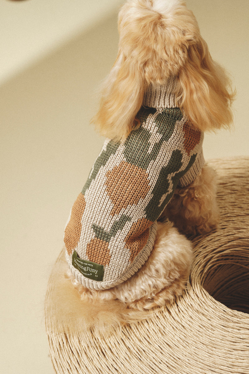 Dog Cardigan Sweater - Soft Pony Cotton Knit for Small Dogs - Cozy Winter Wear for Indoor & Outdoor Use