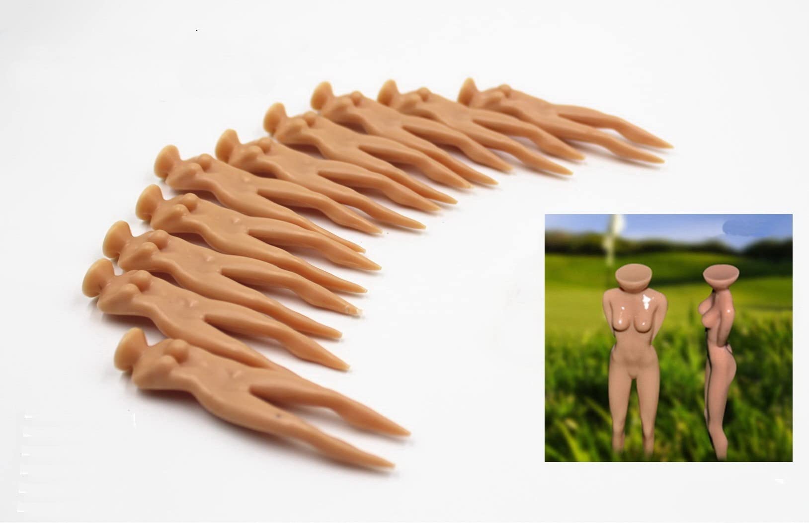 24pcs A99 Golf Tees with Nude Lady Design - Durable Plastic Golf Training Accessories | Funny Golf Gifts for Men & Women | Perfect for Driving Range Practice and Golf Lovers Collection