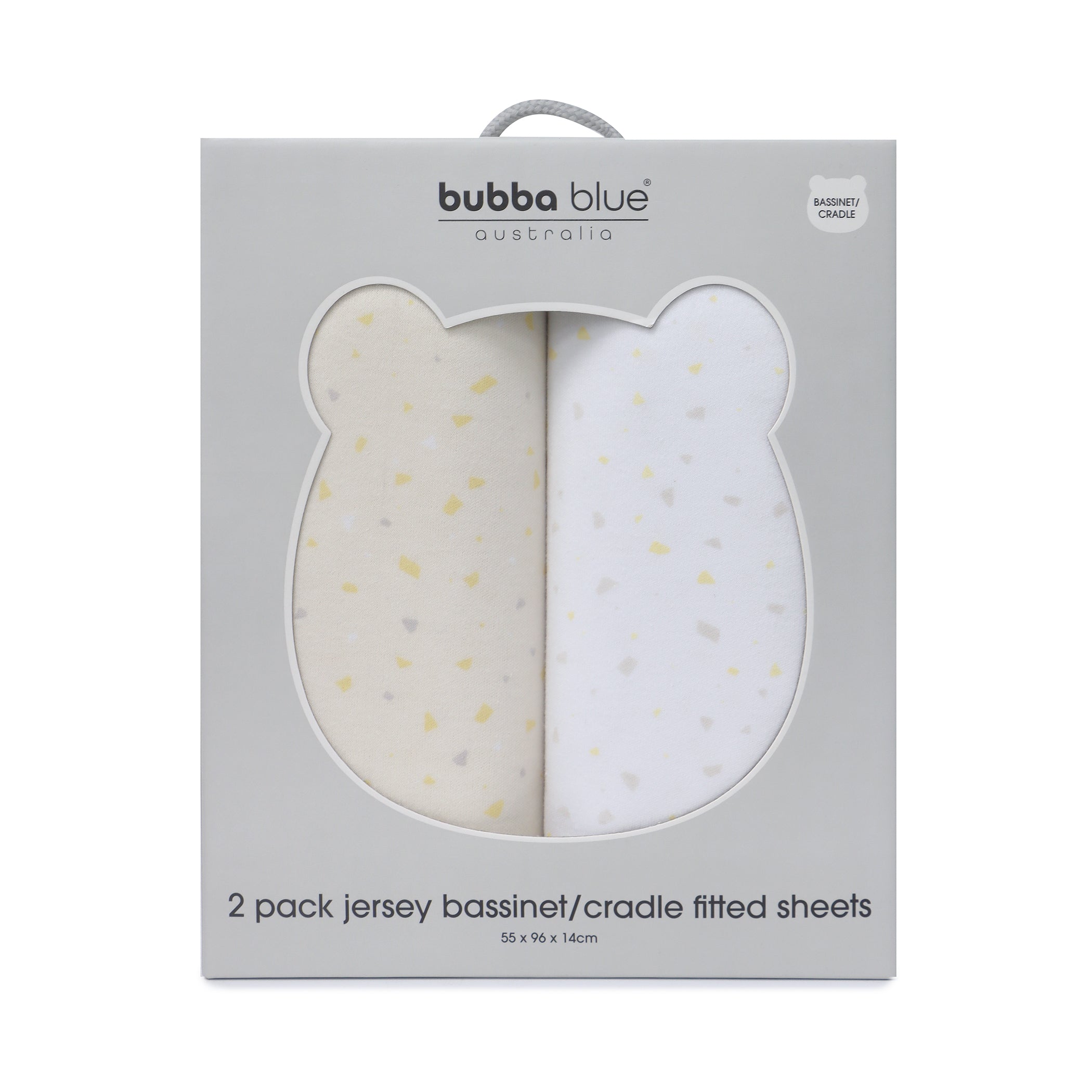Premium Terrazzo 2-Pack Bassinet Fitted Sheets - Soft White & Wheat Colors | Perfect for Nursery, Baby Shower Gifts & Newborn Essentials