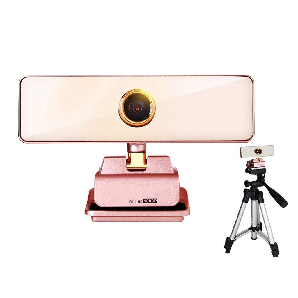 ARCH Widescreen HD 1080P Webcam with Built-in Microphone - USB Computer Camera for Streaming, Video Calls, Zoom Meetings & Online Conferences (Pink with Tripod) - Perfect for Home Office, Remote Work & Live Streaming