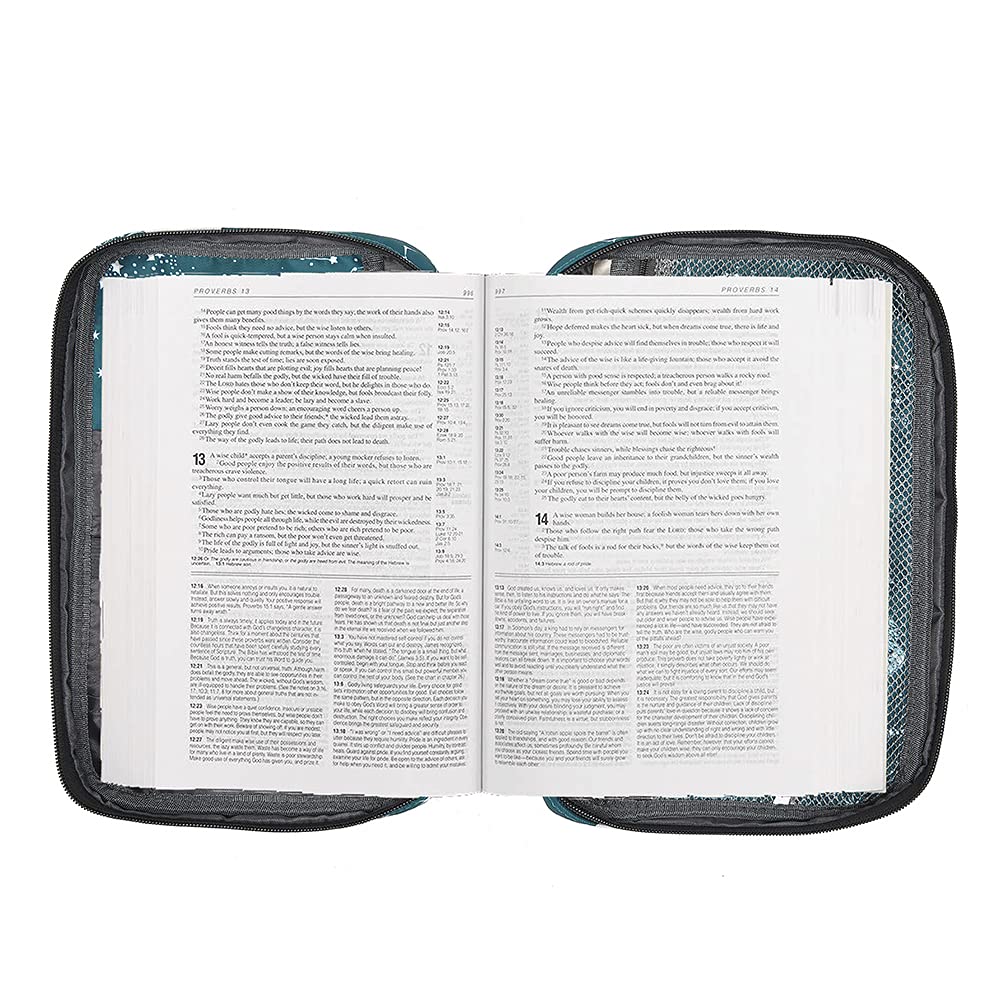 Girls Bible Cover with Zipper Pockets - Kids Study Bible Bag for Children, Holy Book Carrier & Scripture Pouch Protector - Perfect Gift for Daughter, Standard Size (Ideal for Church, Sunday School & Travel)