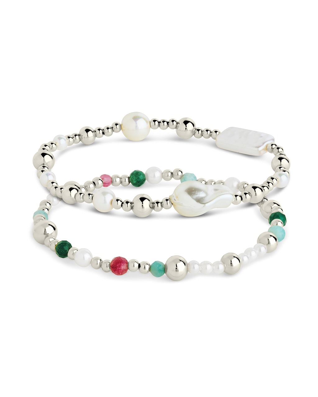Nell Pearl Stretch Bracelet Set for Women - Elegant Beaded Elastic Pearl Bracelets - Perfect for Weddings, Parties & Everyday Wear