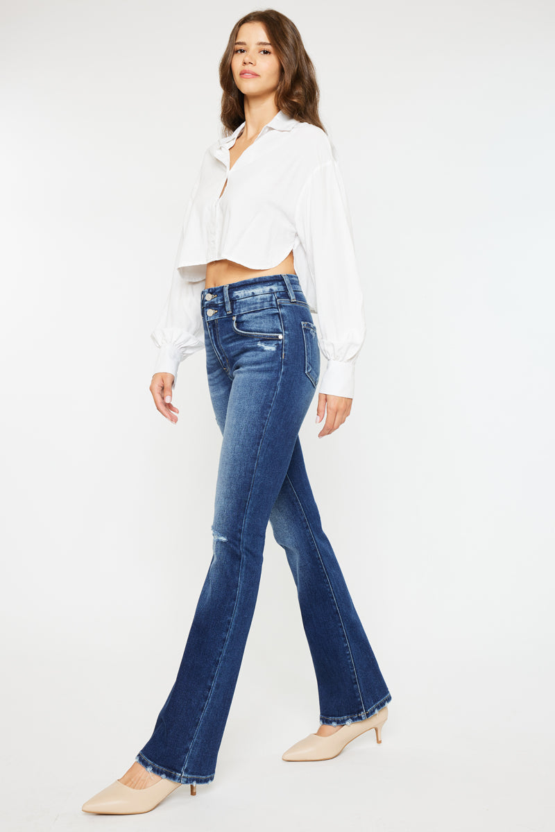 Dara High Rise Bootcut Jeans for Women - Stretchy Denim Pants with Flared Leg | Perfect for Casual Wear, Office & Night Out