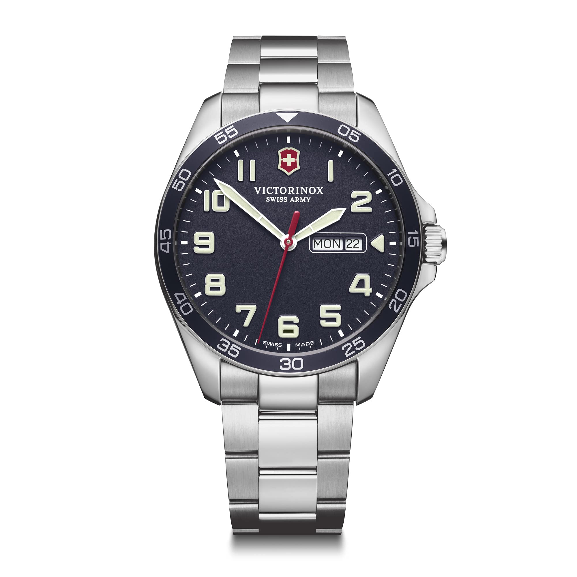 Victorinox FieldForce Men's Stainless Steel Watch 241851 - Blue Dial, Water Resistant, Durable for Outdoor Adventures & Casual Wear