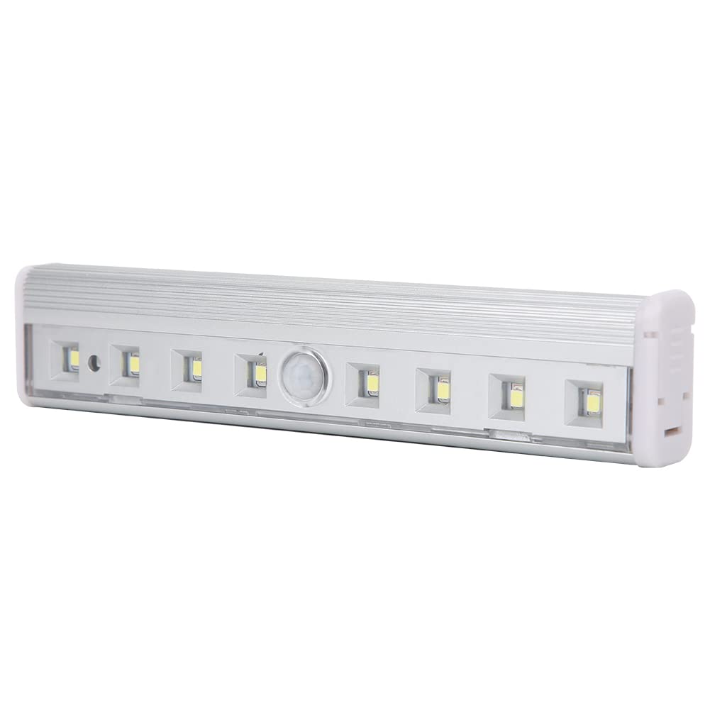8 LED Motion Sensor Closet Light - Automatic Induction Night Light for Wardrobes, Staircases, Hallways & Dark Spaces - Energy Efficient Battery Operated Lighting for Bedrooms, Bathrooms & Corridors