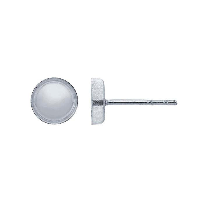 Sterling Silver Round Cabochon Post Earrings 3mm-10mm - Blank Stud Earring Settings for Gemstones - Perfect for DIY Jewelry Making, Gifts & Everyday Wear