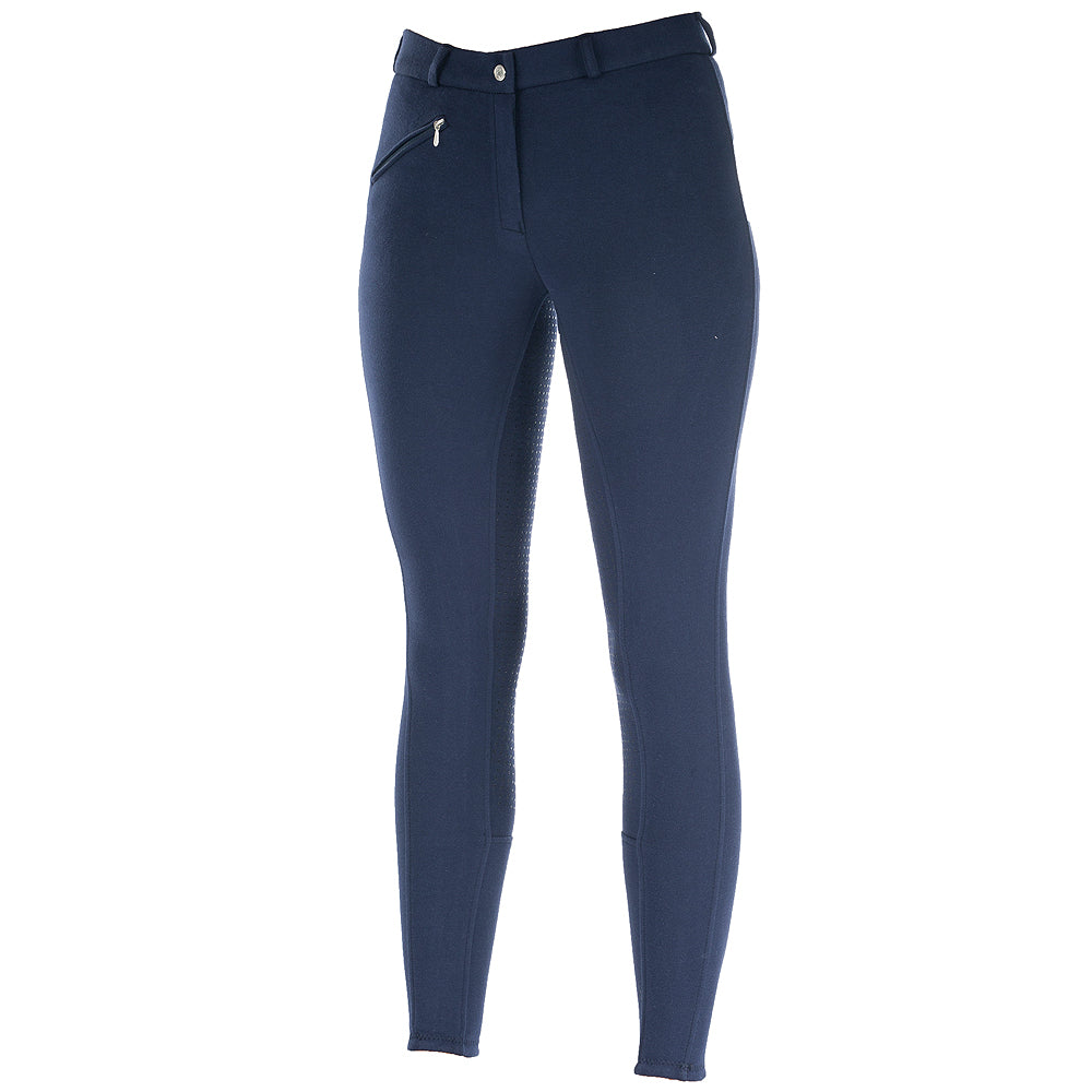 40 Horze Women's Active Silicone Grip Full Seat Breeches - Peacoat Dark Blue - Perfect for Equestrian Riding, Horseback Training & Outdoor Activities