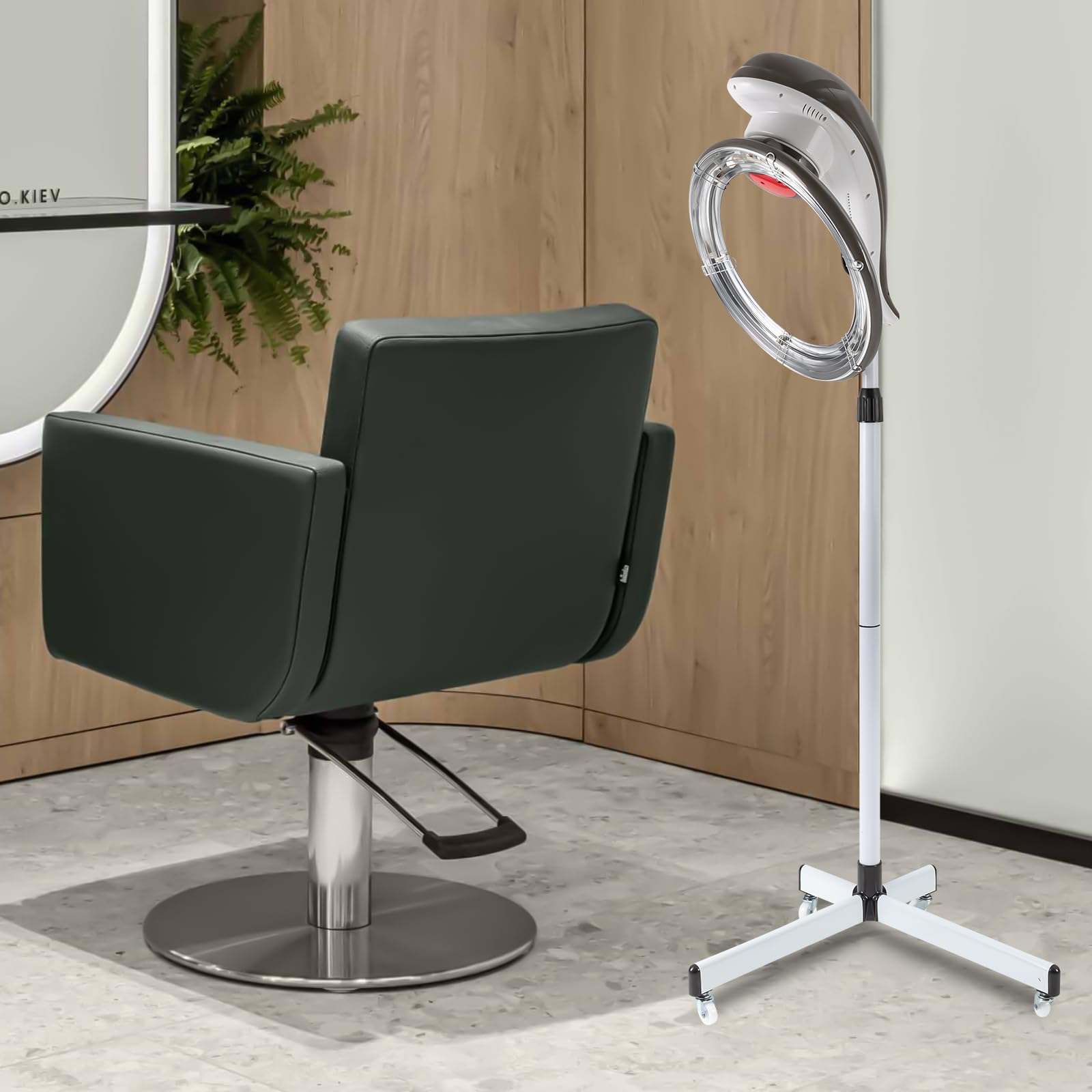 Professional Adjustable Hooded Hair Dryer Bonnet with Timer & 360° Rotation - Swivel Caster Rolling Base for Salon & Home Use - Perfect for Deep Conditioning & Styling Treatments