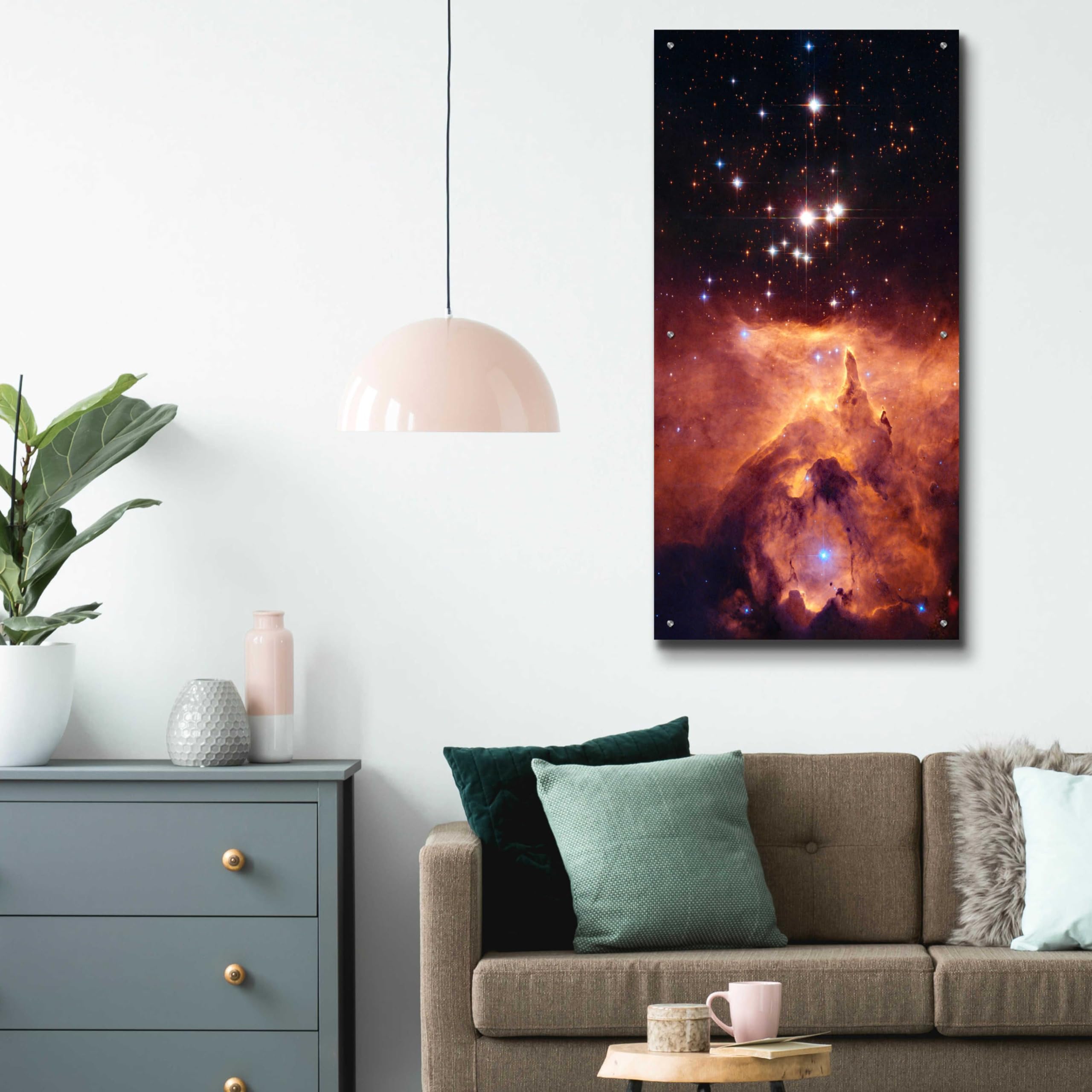 Epic 'Star Crossed' Hubble Space Telescope Acrylic Glass Wall Art - 24x48 Inches - Stunning Space Decor for Living Room, Bedroom or Office