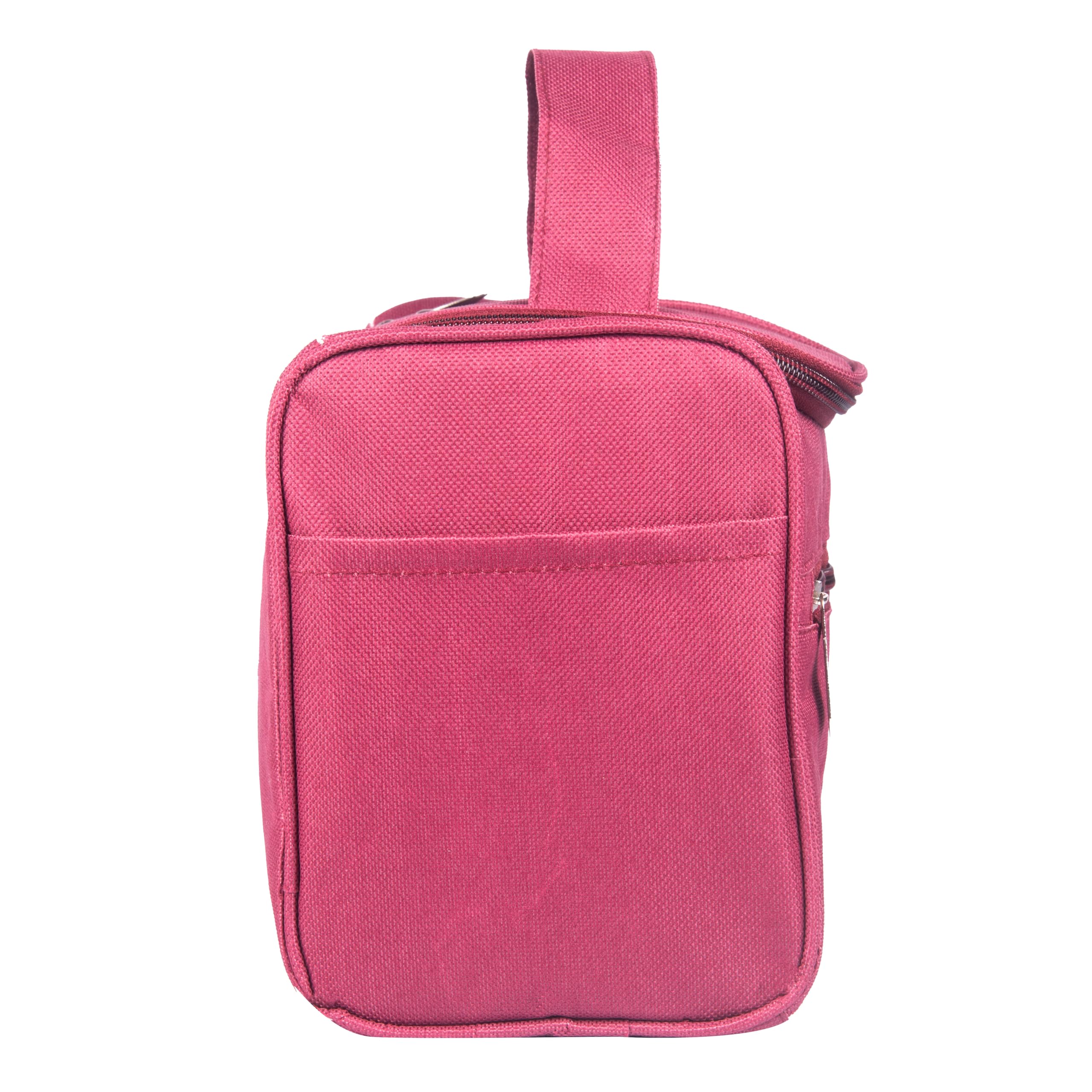 Stylish Maroon Makeup Bag for Women & Girls - Large Cosmetic Organizer, Toiletry Storage Pouch, Multifunctional Travel Beauty Case - Perfect for Travel, Gym, and Daily Use (Pack of 1)