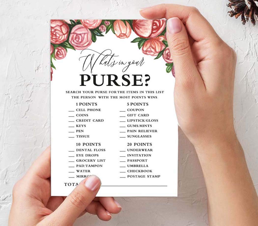 Floral Bridal Shower Game Set of 4 (50 Sheets Each) - Fun Bachelorette Party Games Bundle for Wedding Celebrations & Girls' Night Out