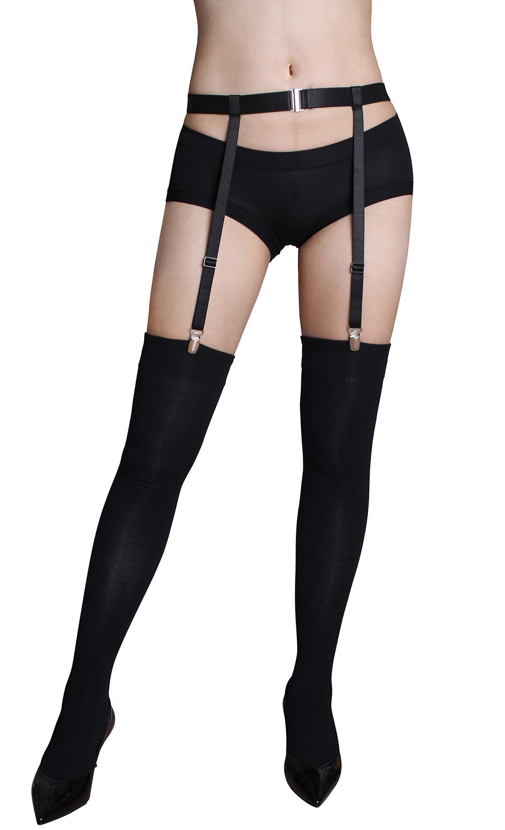 GARGALA Women's Sexy Garter Belt with 4/6 Metal Clips - Adjustable Thigh High Stocking Suspender for Lingerie & Bridal Wear - Perfect for Valentine's Day, Boudoir Photography and Special Occasions
