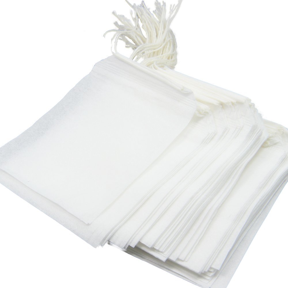 100Pcs Empty Tea Filter Bags with String - Heat Sealable Paper Tea Bags for Loose Leaf Tea, Herbs & Spices - Perfect for DIY Tea Blends, Gift Packaging & Home Brewing